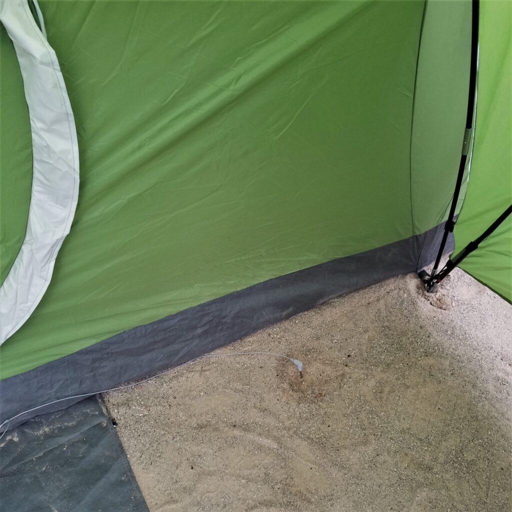 Grounding rod earthing in tent camping Moab